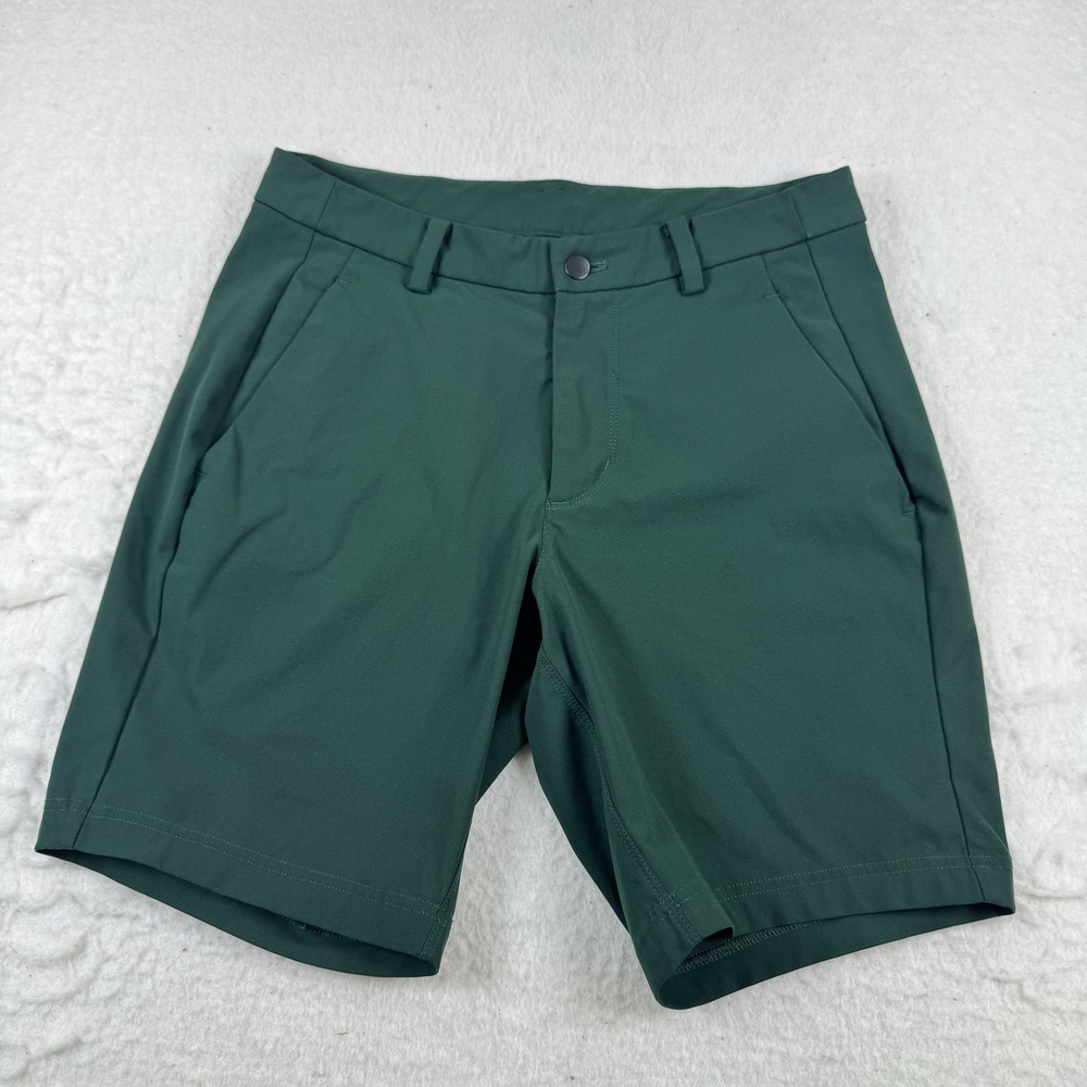 Lululemon Shorts Mens Size 30 Green Chino 7 Inseam Stretch Casual Golf Summer
